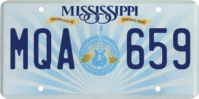 MS license plate MQA659