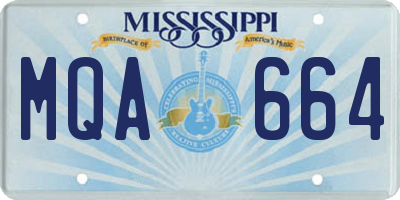 MS license plate MQA664