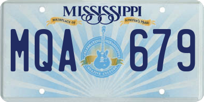 MS license plate MQA679