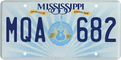 MS license plate MQA682