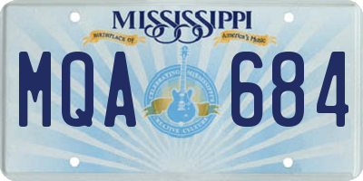 MS license plate MQA684