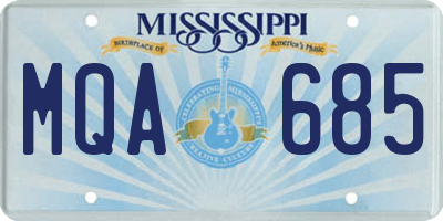 MS license plate MQA685