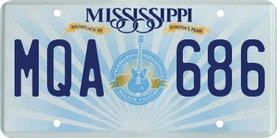 MS license plate MQA686