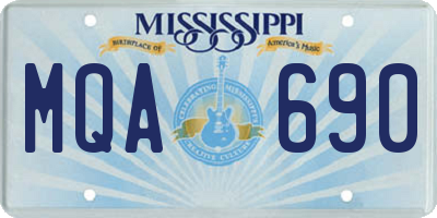 MS license plate MQA690