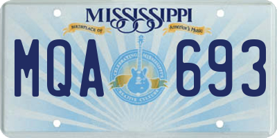 MS license plate MQA693