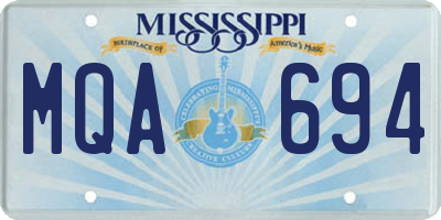 MS license plate MQA694