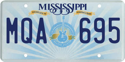 MS license plate MQA695