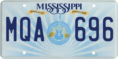MS license plate MQA696