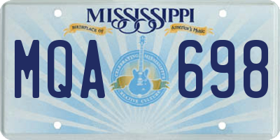 MS license plate MQA698