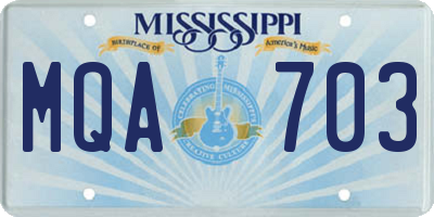 MS license plate MQA703