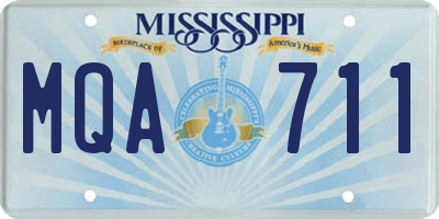 MS license plate MQA711