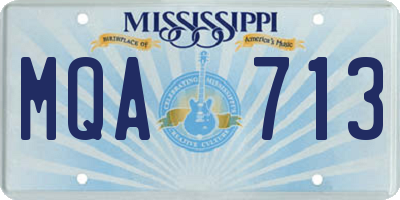 MS license plate MQA713