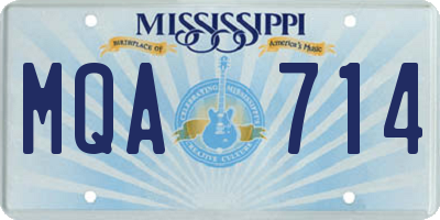 MS license plate MQA714