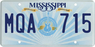 MS license plate MQA715