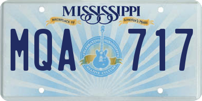 MS license plate MQA717