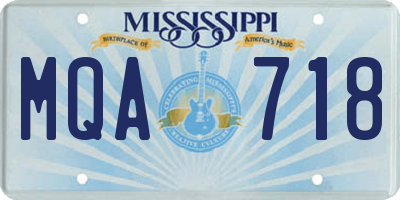 MS license plate MQA718