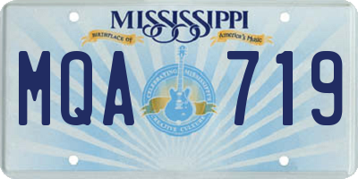 MS license plate MQA719