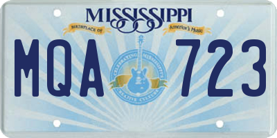MS license plate MQA723