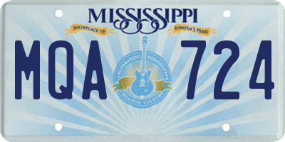 MS license plate MQA724