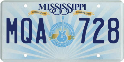 MS license plate MQA728