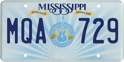MS license plate MQA729