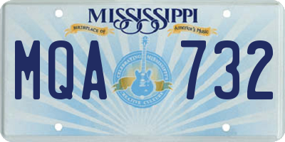 MS license plate MQA732