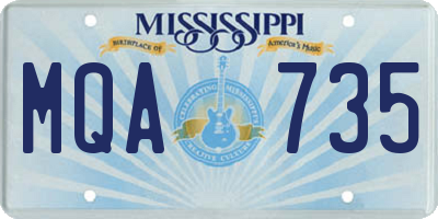 MS license plate MQA735