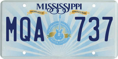 MS license plate MQA737