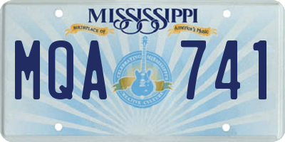 MS license plate MQA741