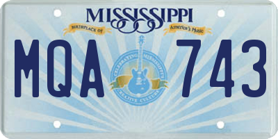 MS license plate MQA743
