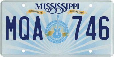 MS license plate MQA746
