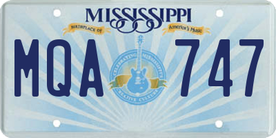 MS license plate MQA747