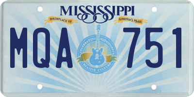MS license plate MQA751