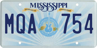 MS license plate MQA754