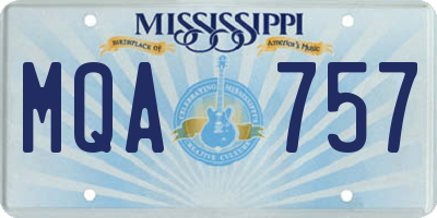 MS license plate MQA757