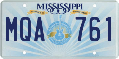 MS license plate MQA761