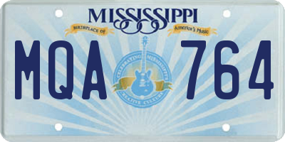 MS license plate MQA764