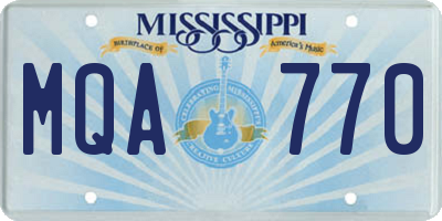 MS license plate MQA770