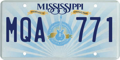 MS license plate MQA771