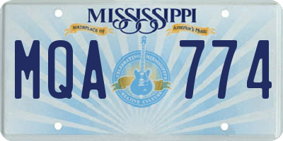 MS license plate MQA774