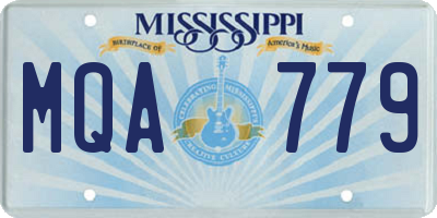 MS license plate MQA779