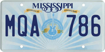 MS license plate MQA786