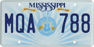 MS license plate MQA788