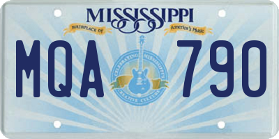 MS license plate MQA790