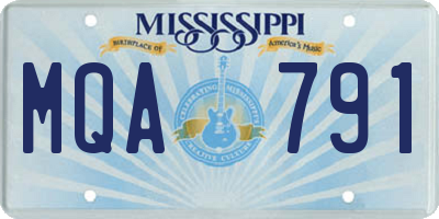 MS license plate MQA791