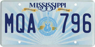 MS license plate MQA796