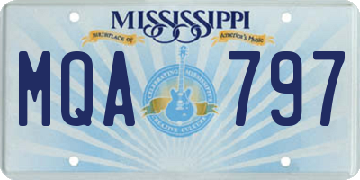 MS license plate MQA797