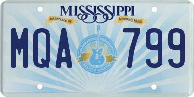 MS license plate MQA799