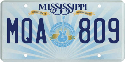 MS license plate MQA809