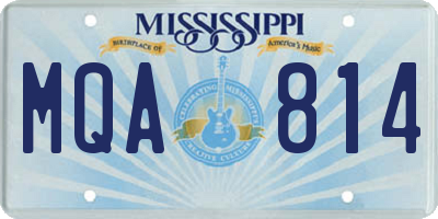 MS license plate MQA814